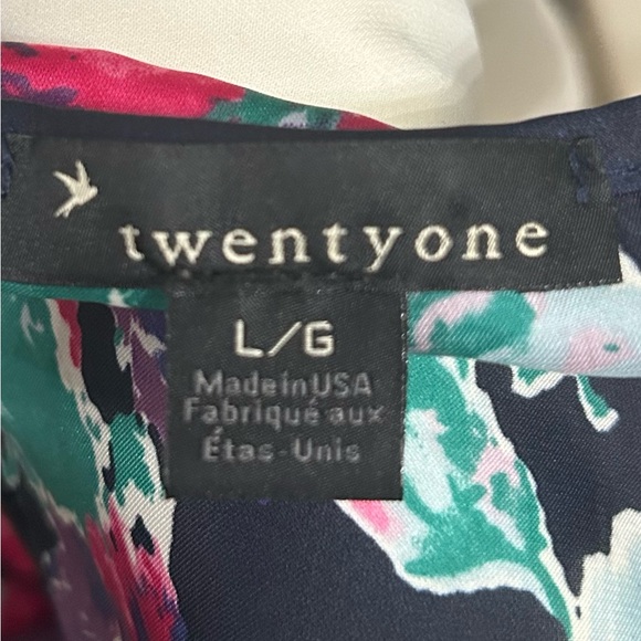 Forever 21 Silky Floral Watercolor Summer Tunic Flowy Tank Top Blouse Size Large - Picture 4 of 5